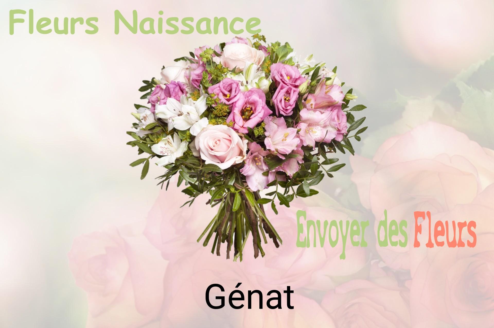 Bouquet de fleurs de naissance livré à Génat