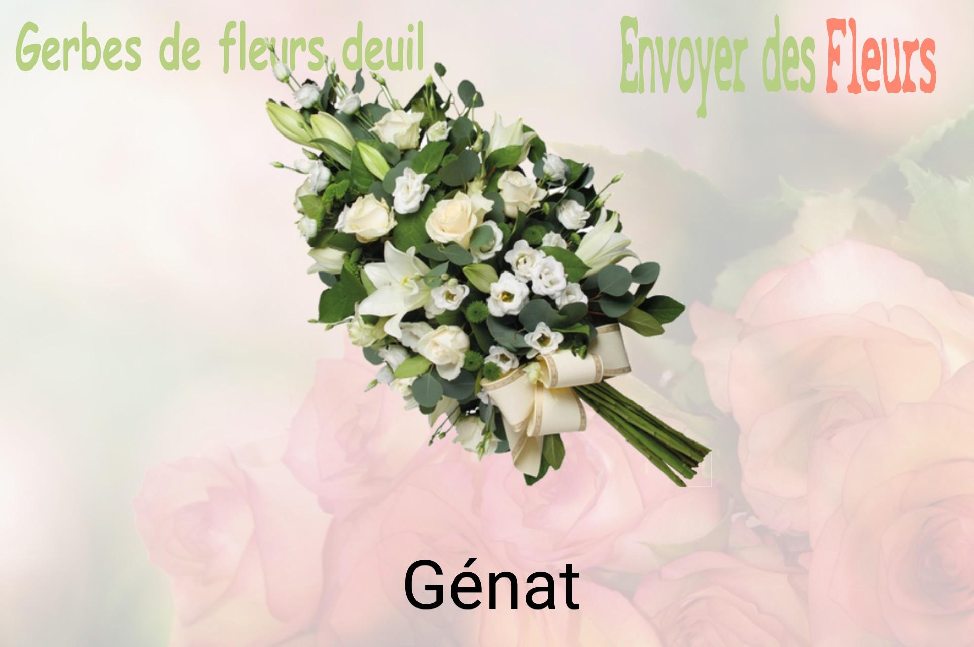 Gerbe de fleurs de deuil livrée à Génat